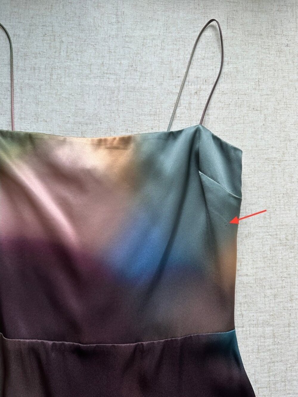 Reformation Frankie Silk Maxi Dress Blur Aura Abstract Print 6 - Picture 11 of 16